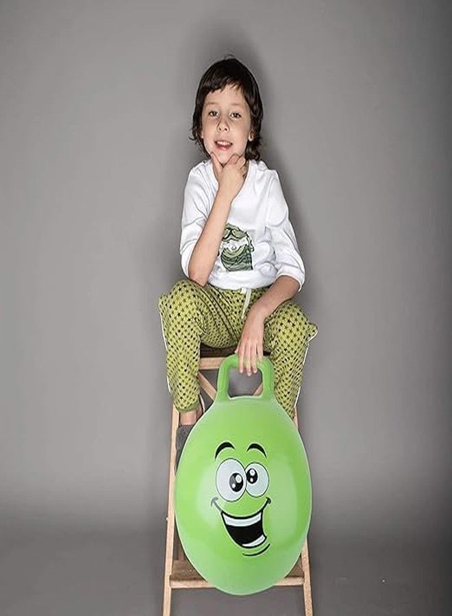 PAVITYAKSH HOP Ball Inflatable Jumping Hopping Hopper Hop Bouncy Jumping Ball with Grip Handle for Kids(45CM) (GERRN) - Image 4